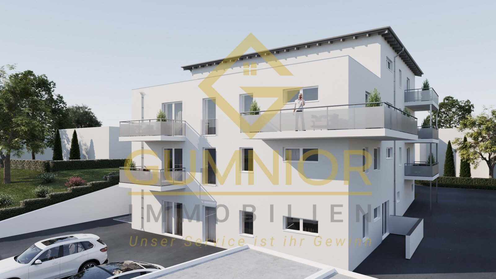  Erstklassige 2 Zimmer-Penthouse  im 2.OG mit großzugiger Terrasse+Balkon ** Ruhige Lage ** KfW 40 QNG 