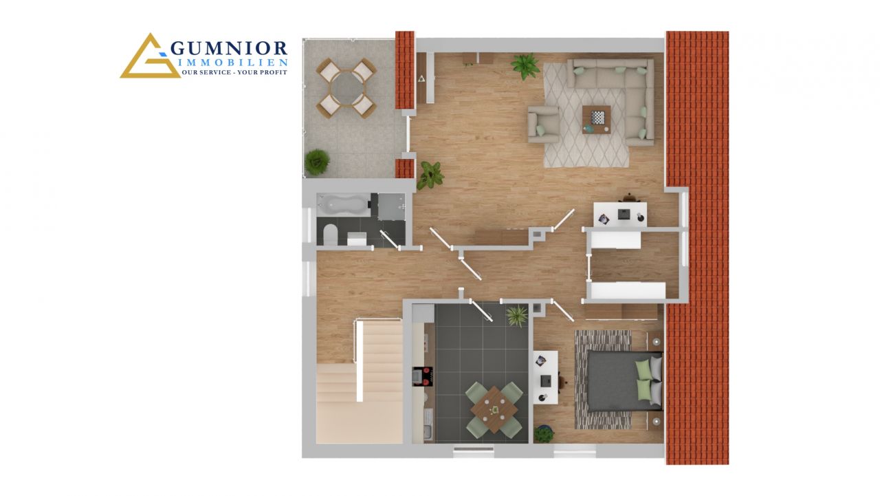 Gemütliche 2 Zimmer Mansardenwohnung mit großer Dachterrasse ** Gepflegt** Inkl. EBK